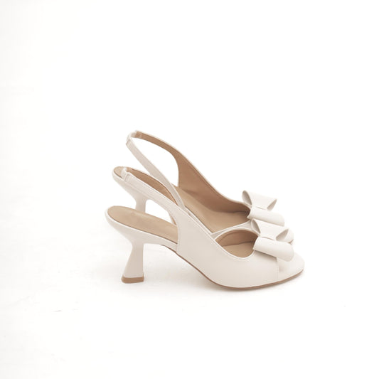 SLINGBACK SPUNTATA FIOCCO BEIGE 