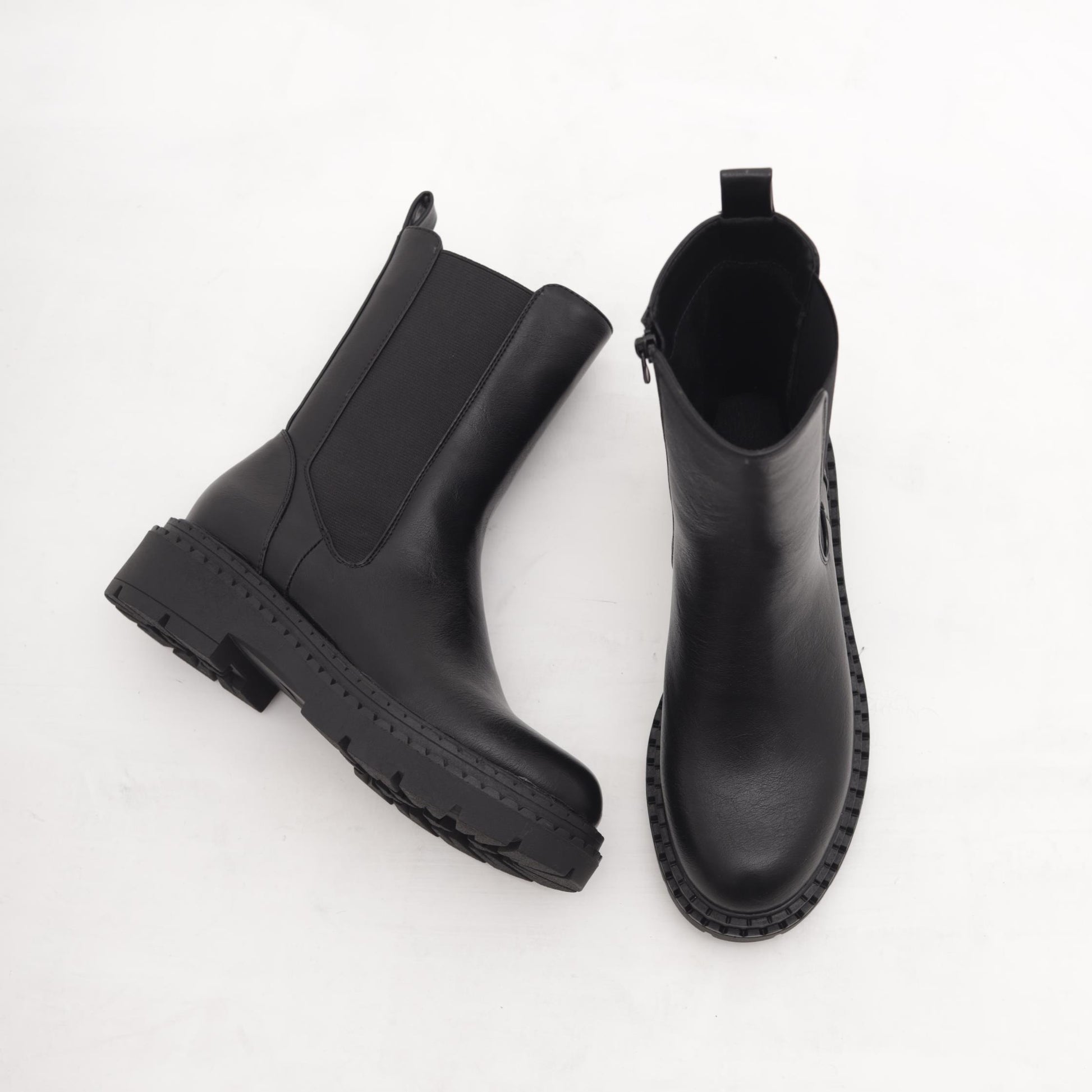 STIVALETTO ELASTICO E ZIP NERO 