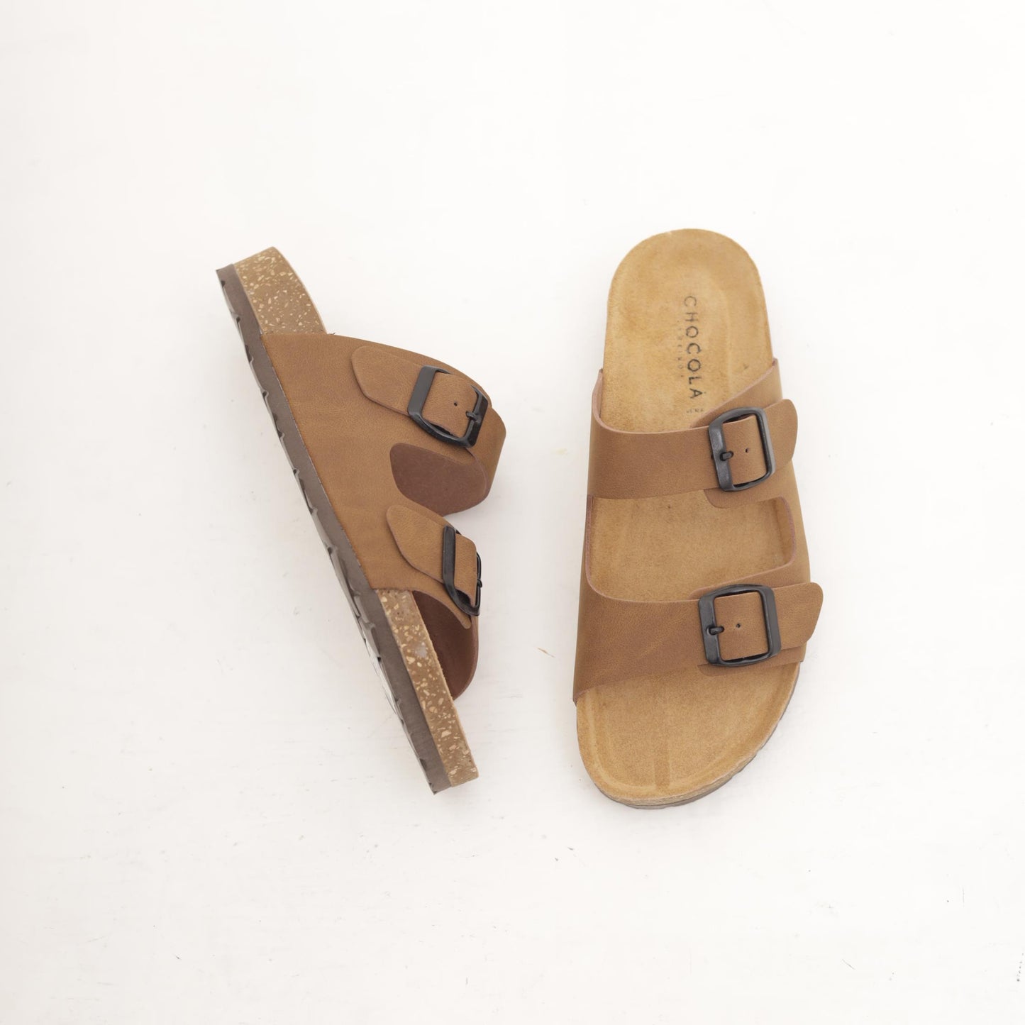 SANDALO BIO DOPPIA FASCIA MARRONE 