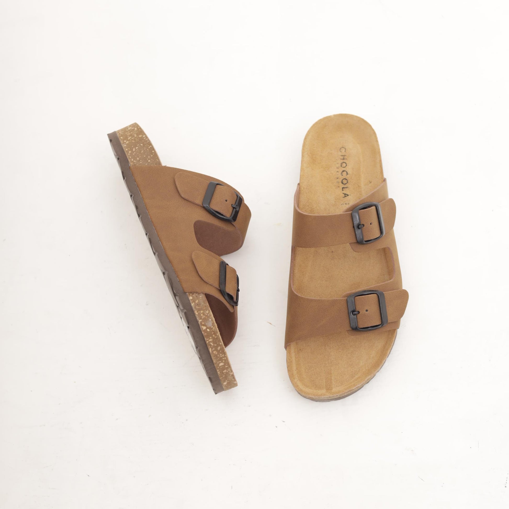SANDALO BIO DOPPIA FASCIA MARRONE 