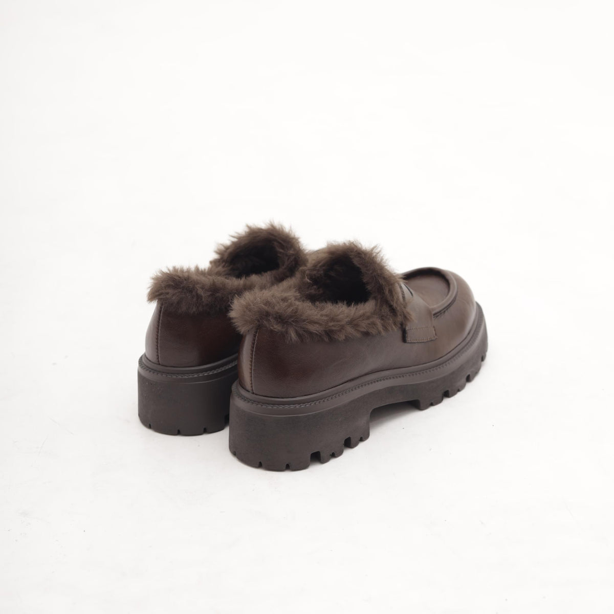 MOCASSINO SUOLA ALTA FUR MARRONE 