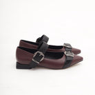 DECOLLETE FLAT FIBBIE BORDEAUX 