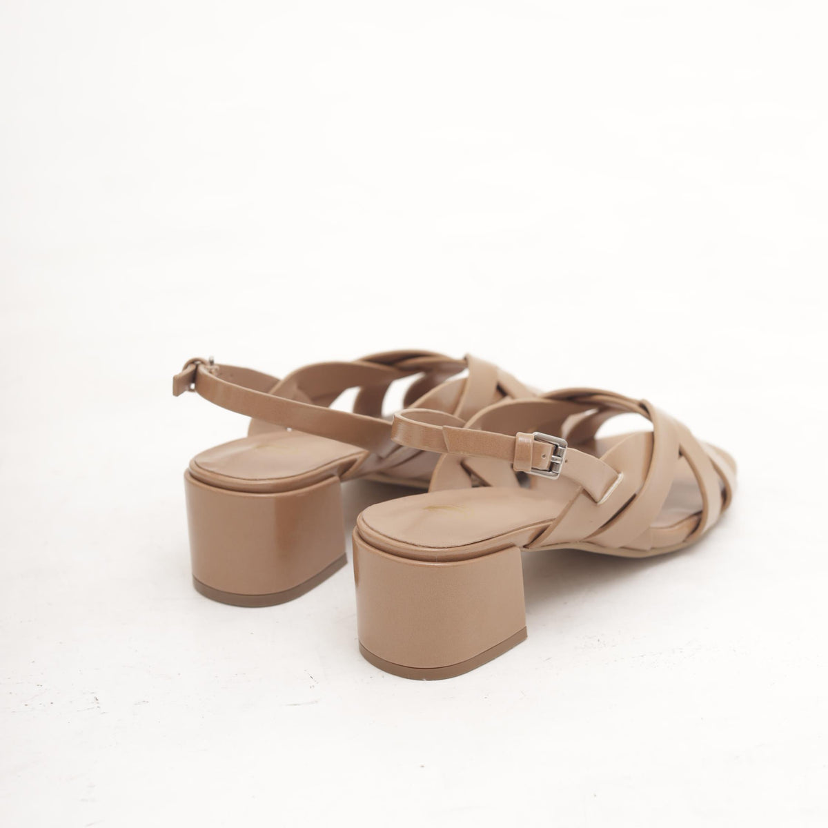 SANDALO FASCE INCROCIATE BASSO DARK NUDE 