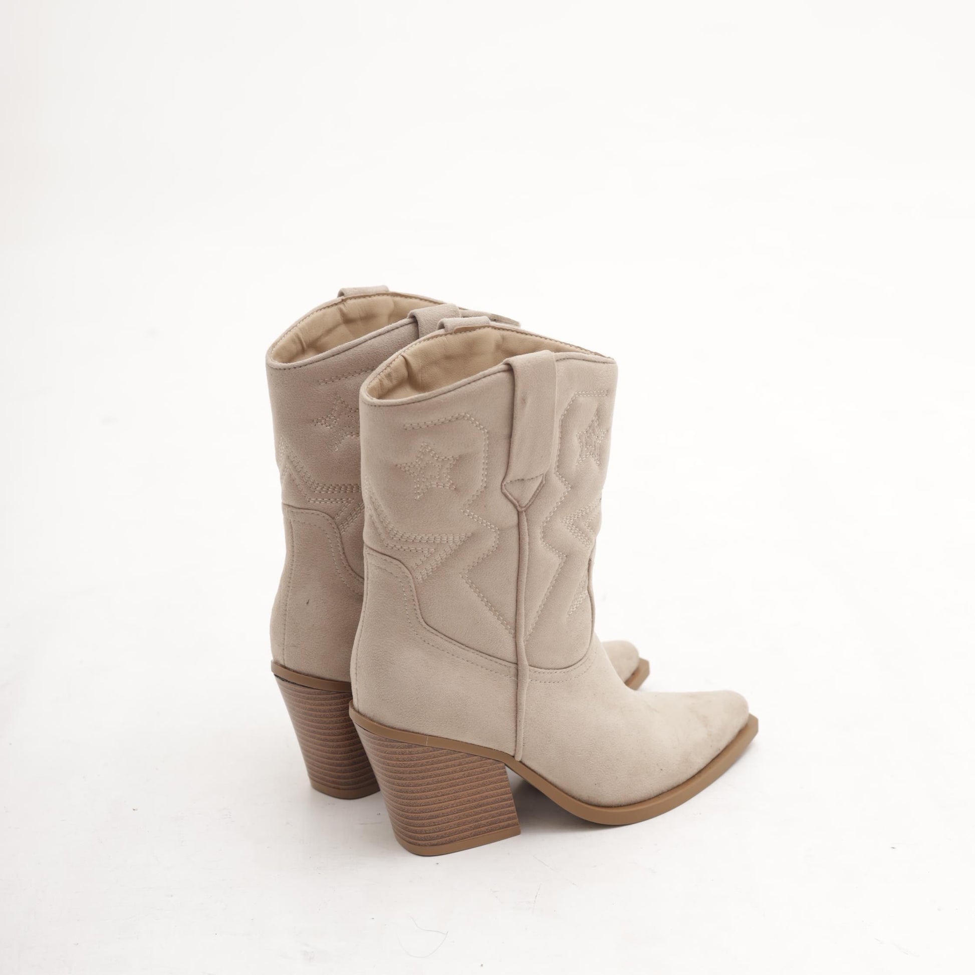 STIVALETTO TEXANO RICAMO STARS TORTORA 