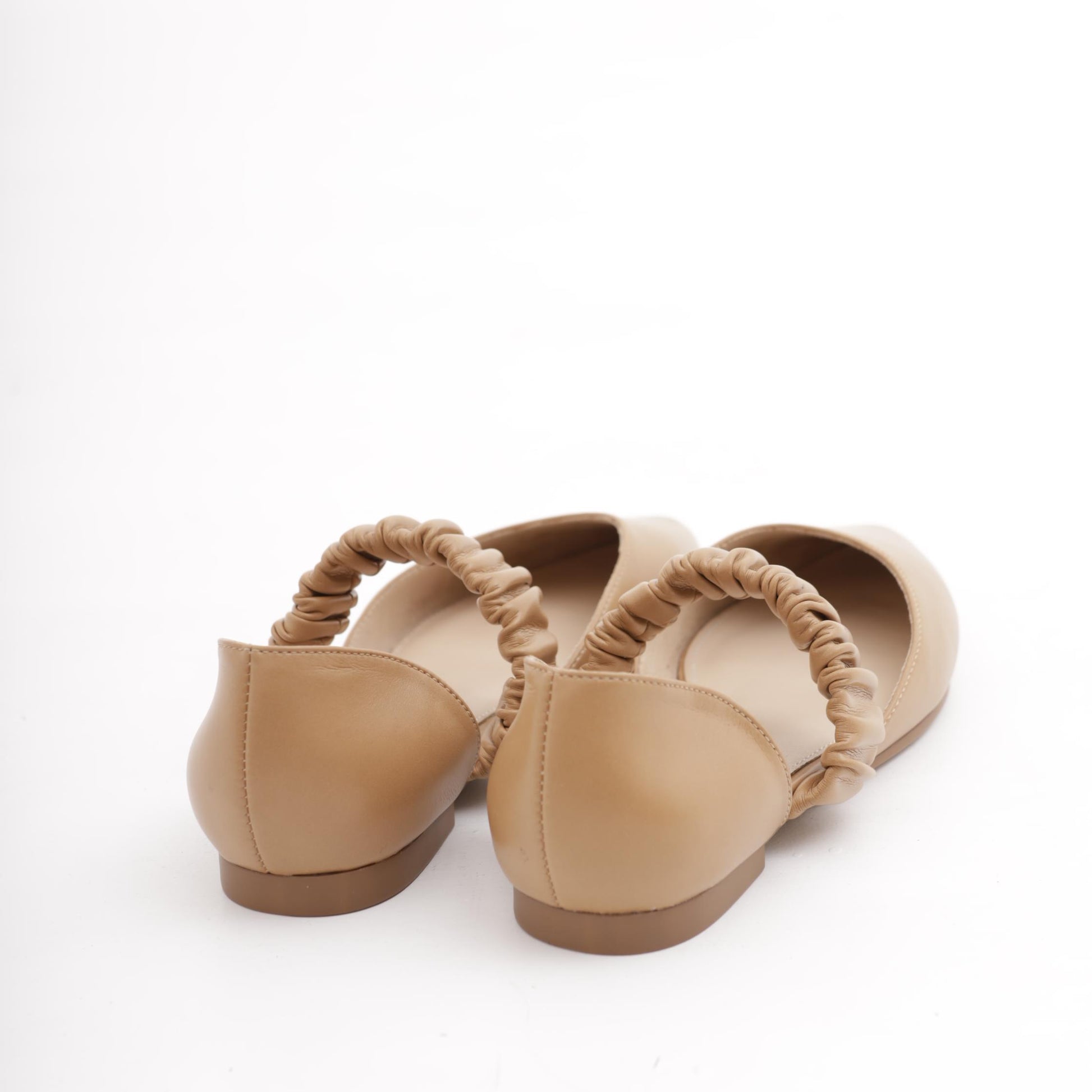 DECOLLETE D'ORSAY FLAT ELASTICO CUOIO 