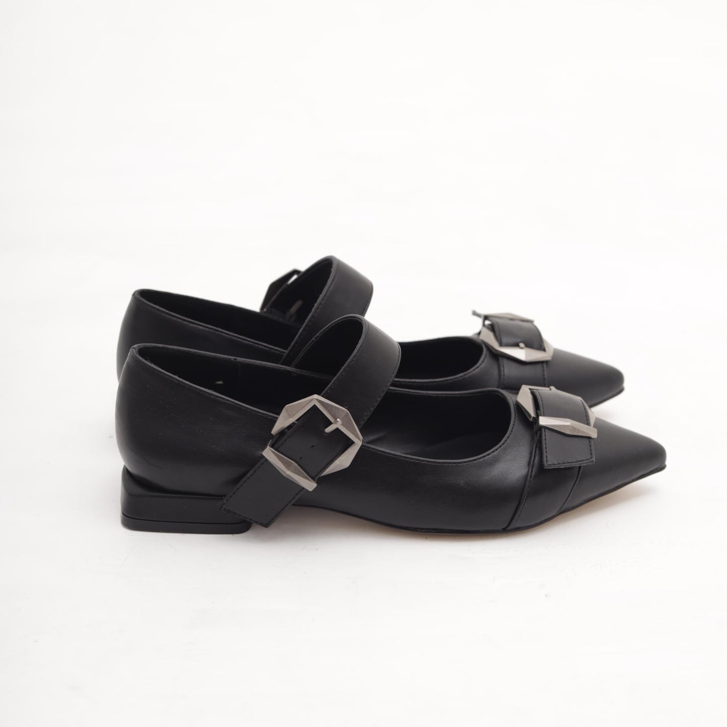 DECOLLETE FLAT FIBBIE NERO 