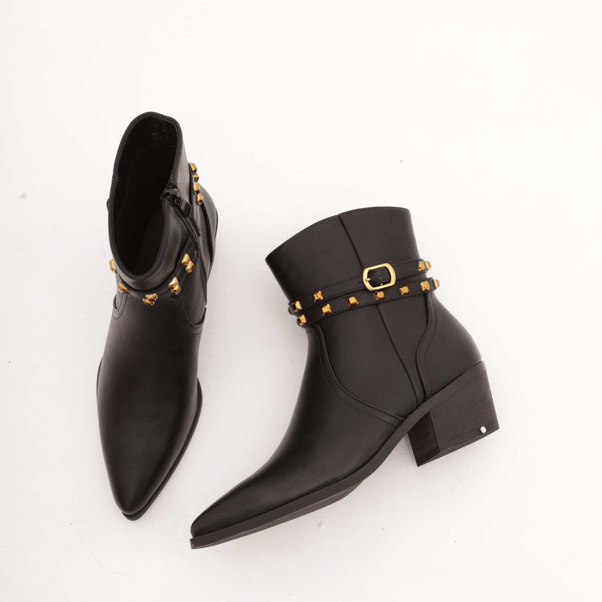 TRONCHETTO TEXANO BORCHIE NERO MP772PUNE CHOCOLA