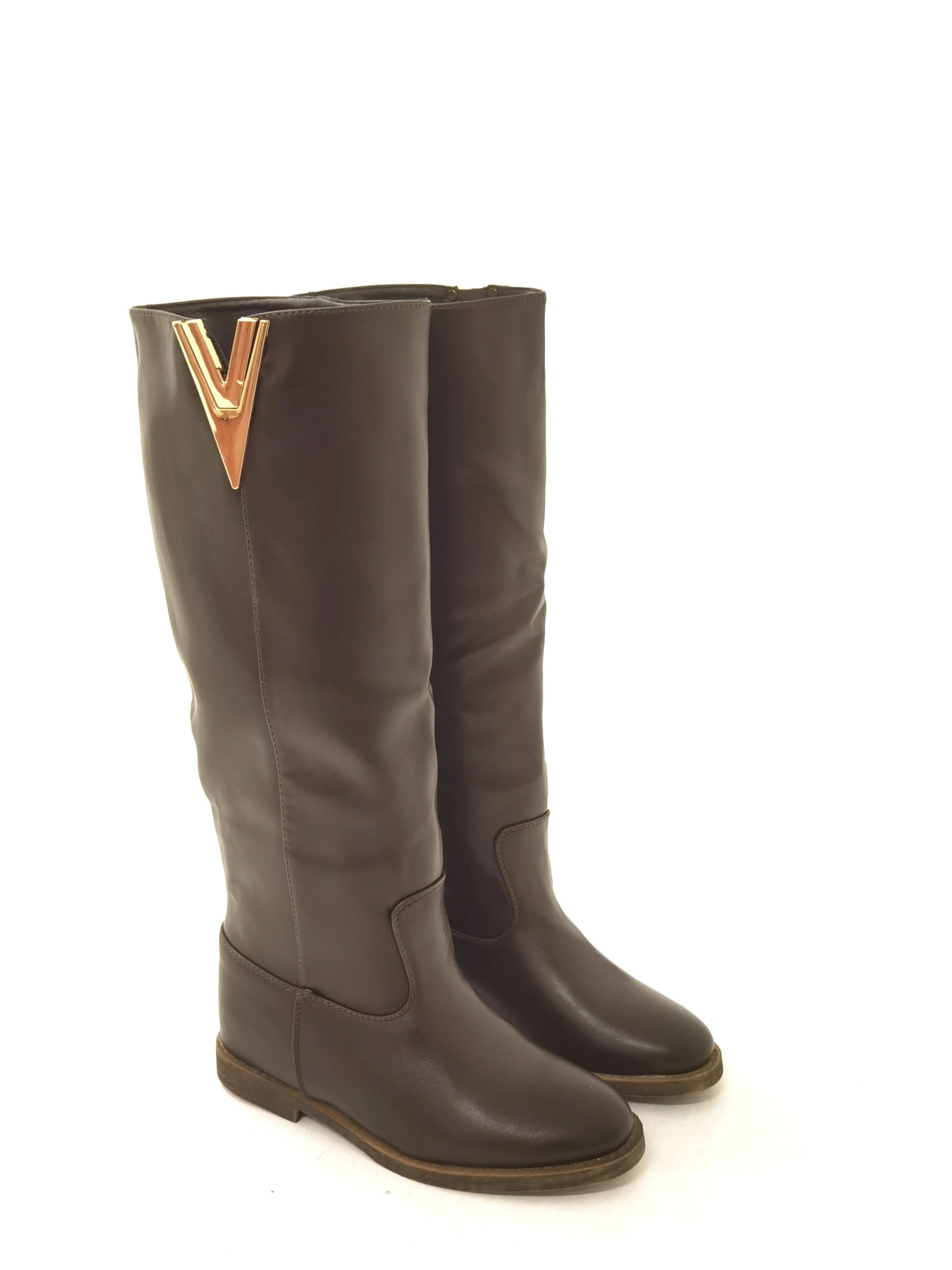 STIVALE ALTO DETTAGLIO V TESTA DI MORO LY81-7PUTM CHOCOLA