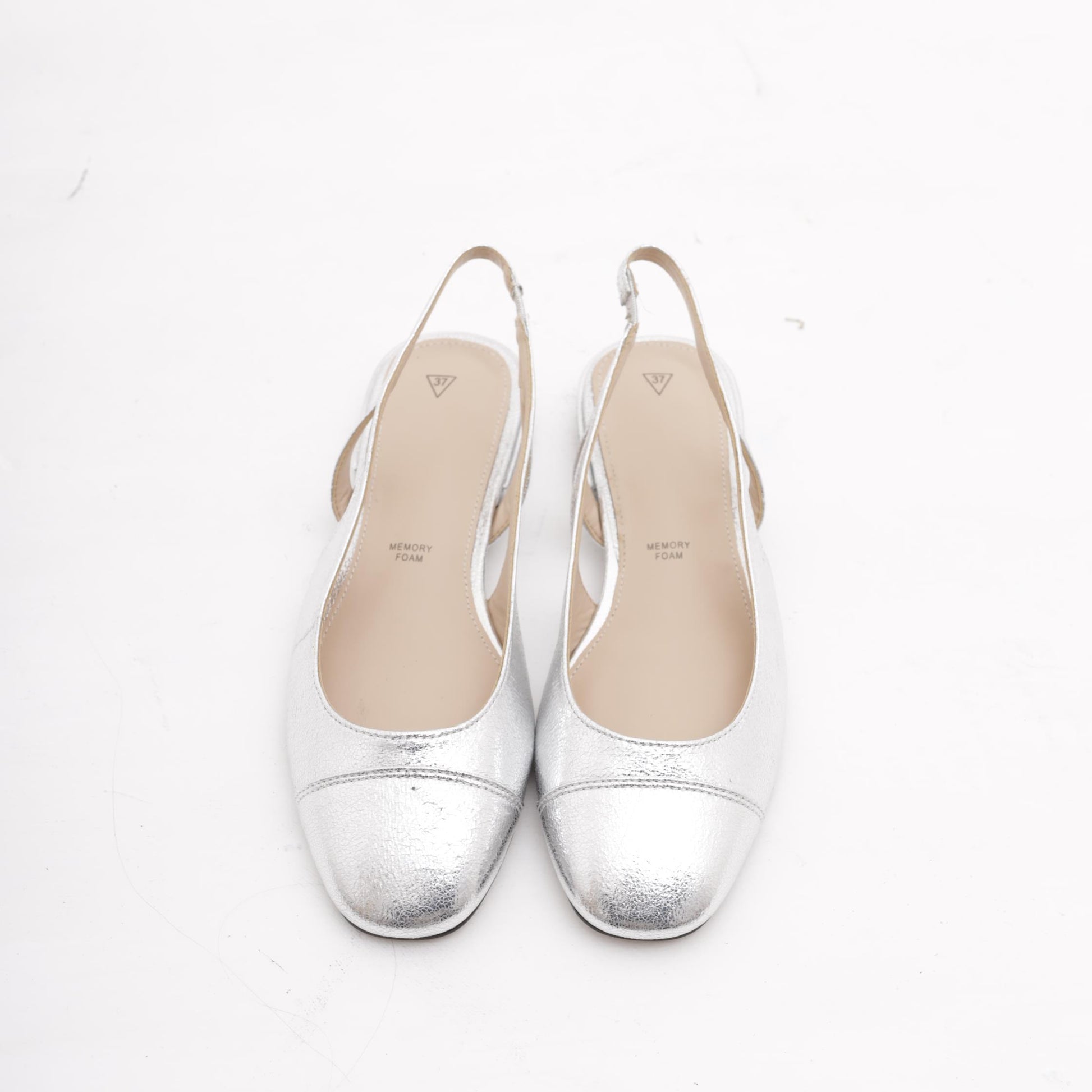 SLINGBACK FLAT PUNTALE ARGENTO 