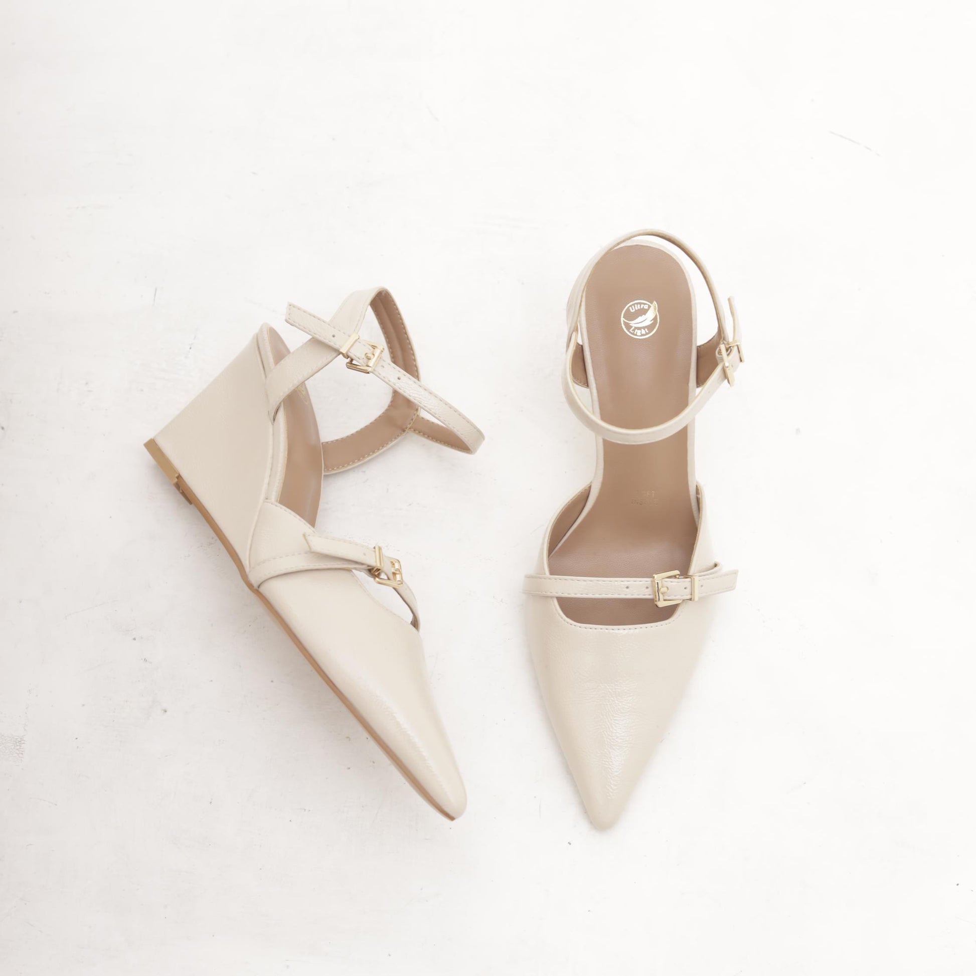 SANDALO ZEPPA CINTURINO BEIGE 
