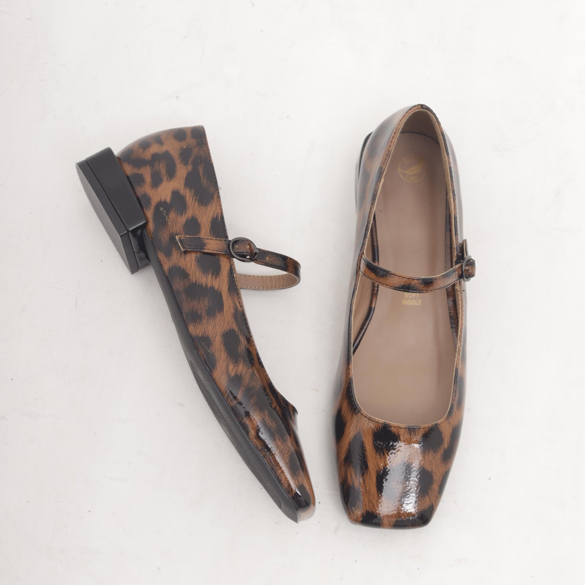 MARY JANE FLAT QUADRATA LEOPARDO MP2734-2VELE CHOCOLA