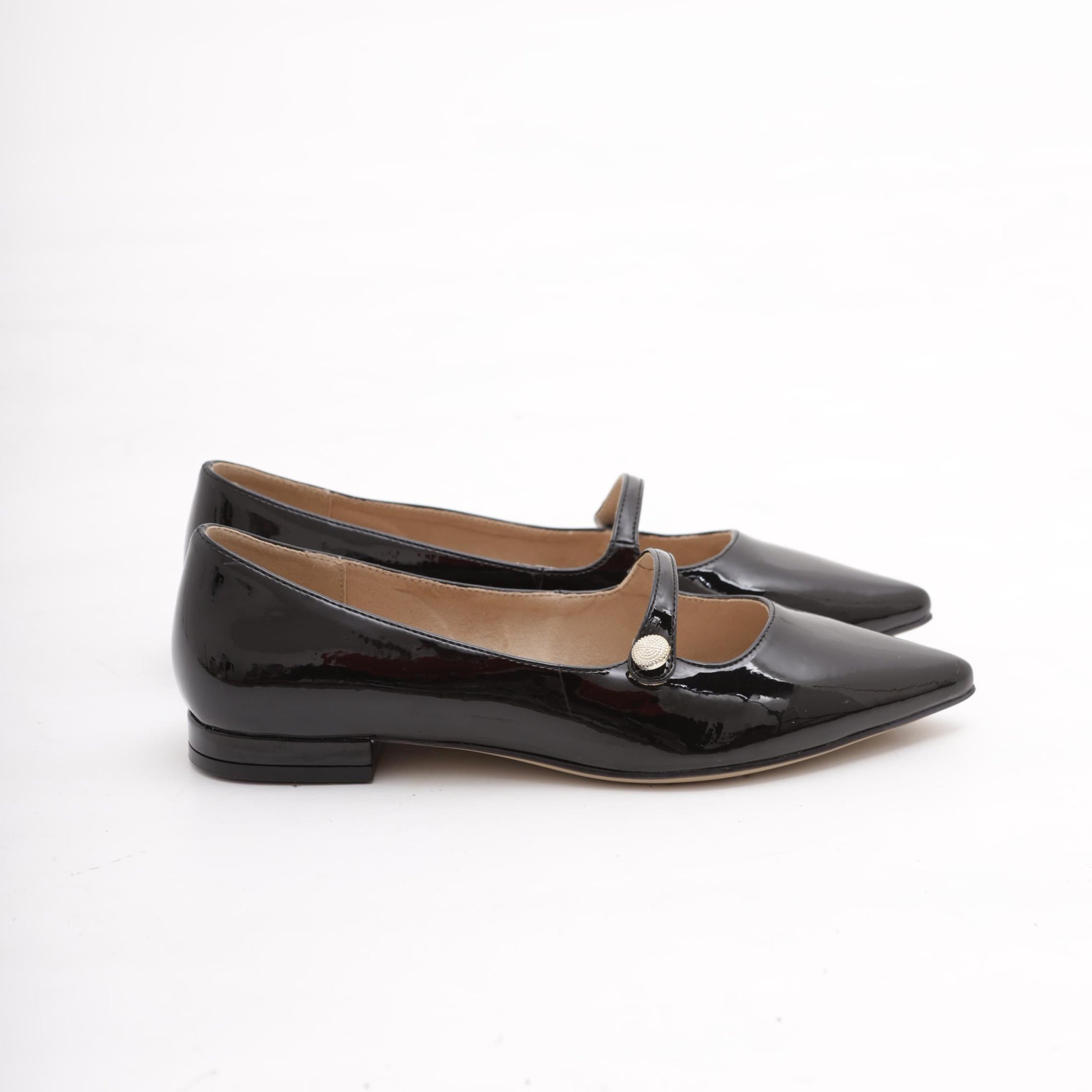 DECOLLETE' FLAT CINTURINO NERO 