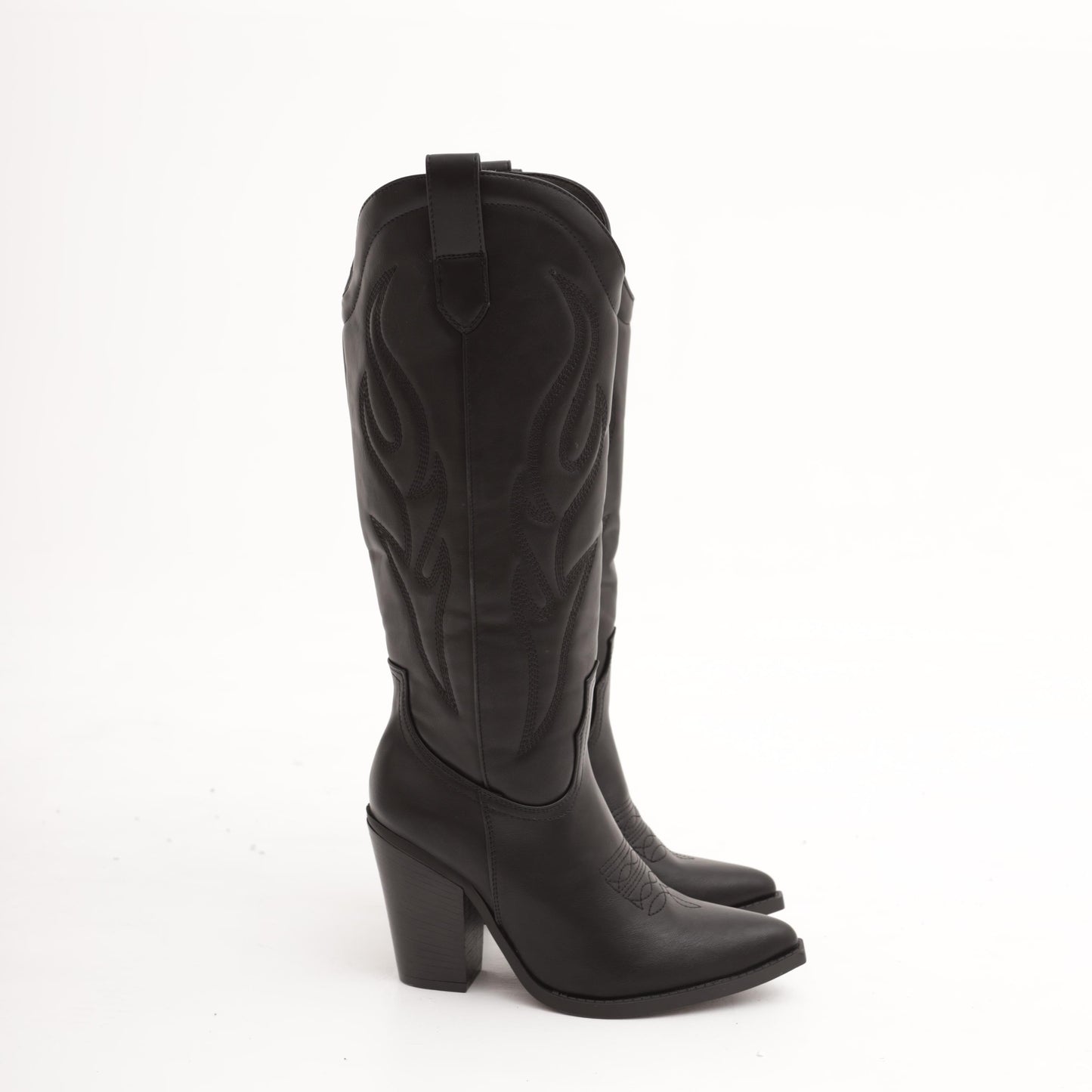 STIVALE TEXANO TACCO ALTO NERO 
