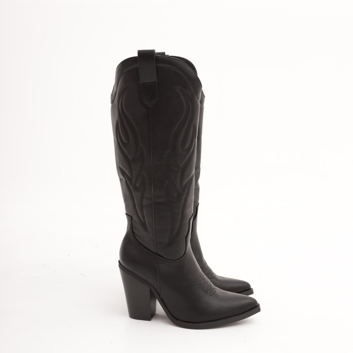 STIVALE TEXANO TACCO ALTO NERO 