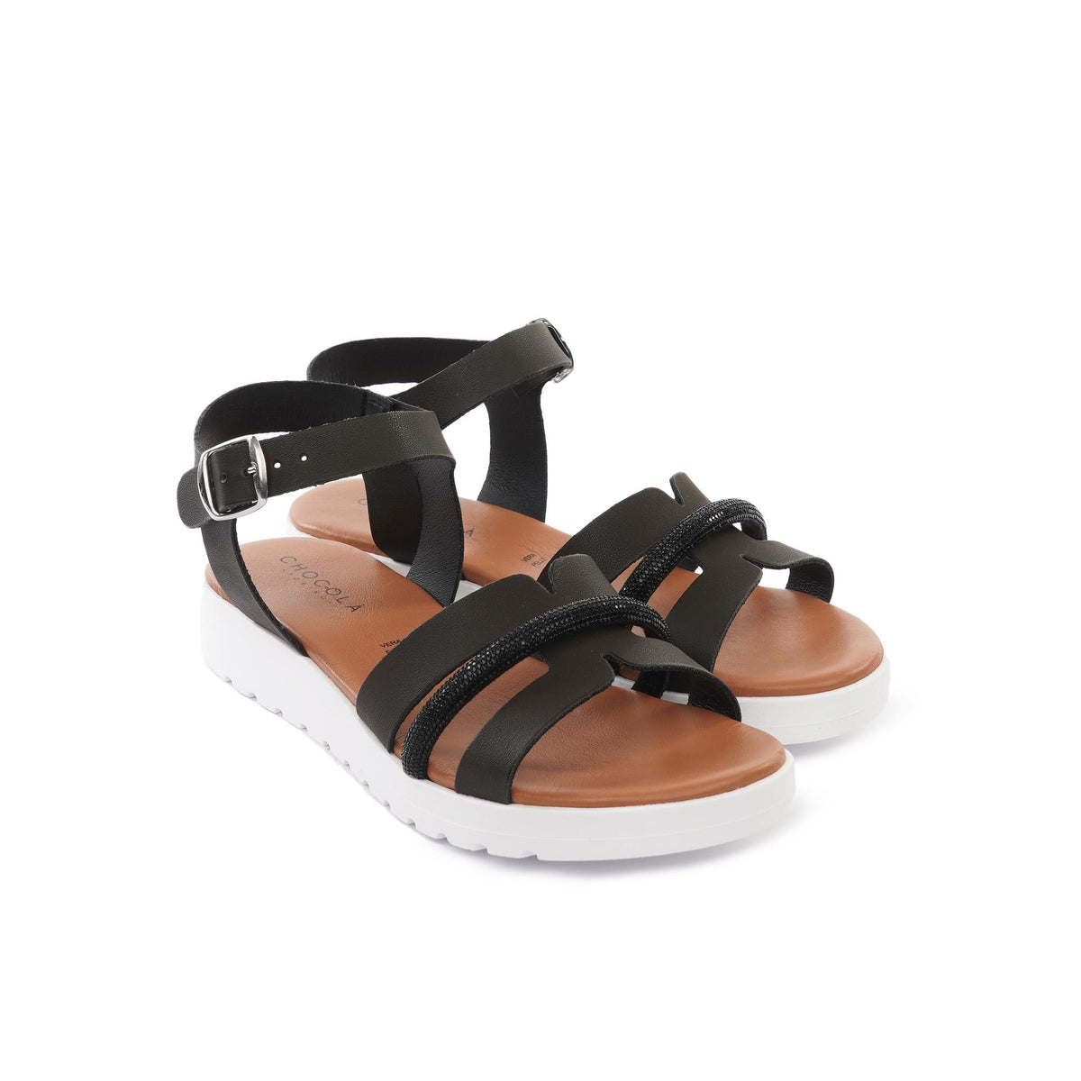 SANDALO ZEPPA H BRILLANTINI NERO<BR/> 
