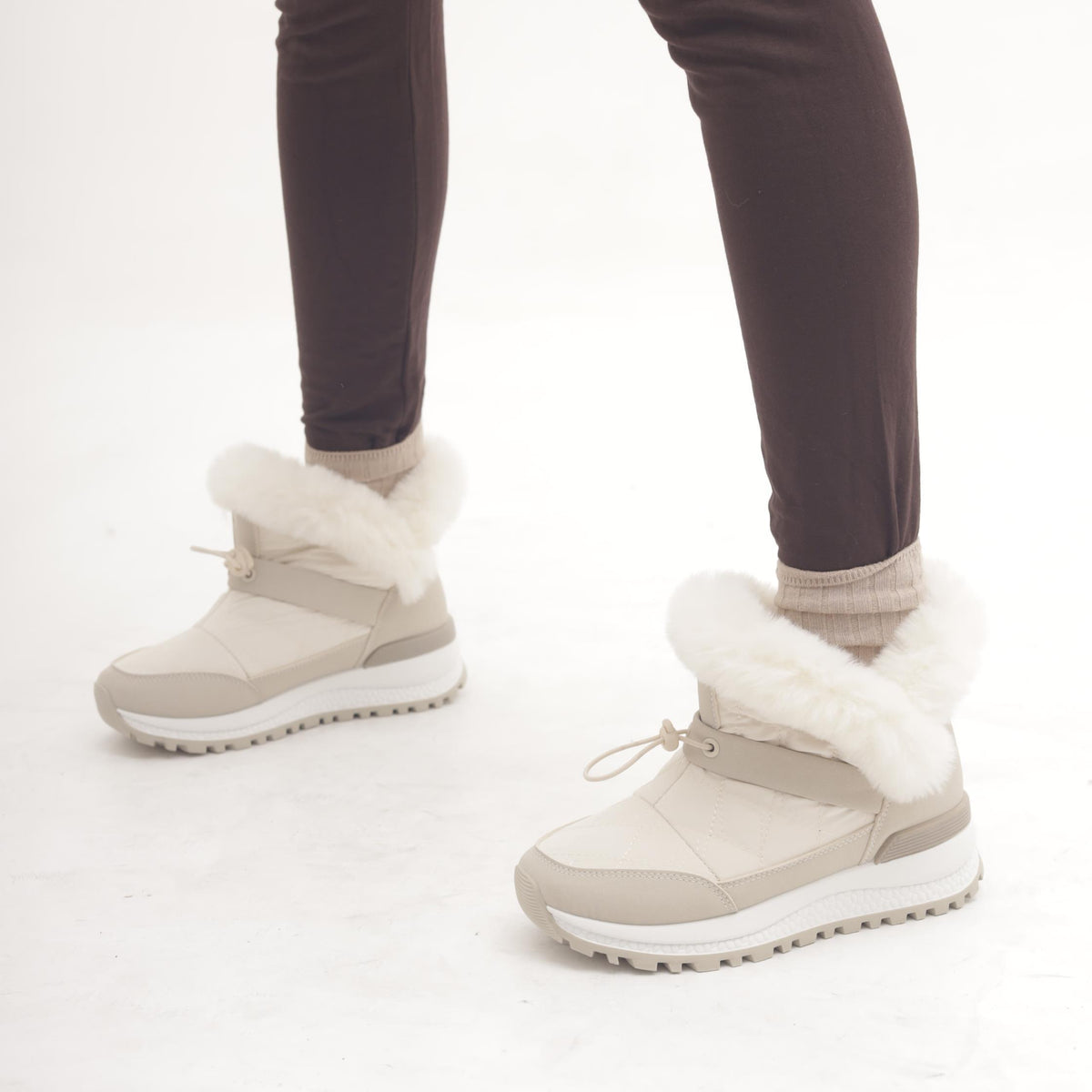 STIVALETTO SNEAKERS RUNNING BEIGE 