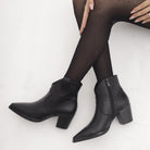 STIVALETTO TEXANO LISCIO NERO 