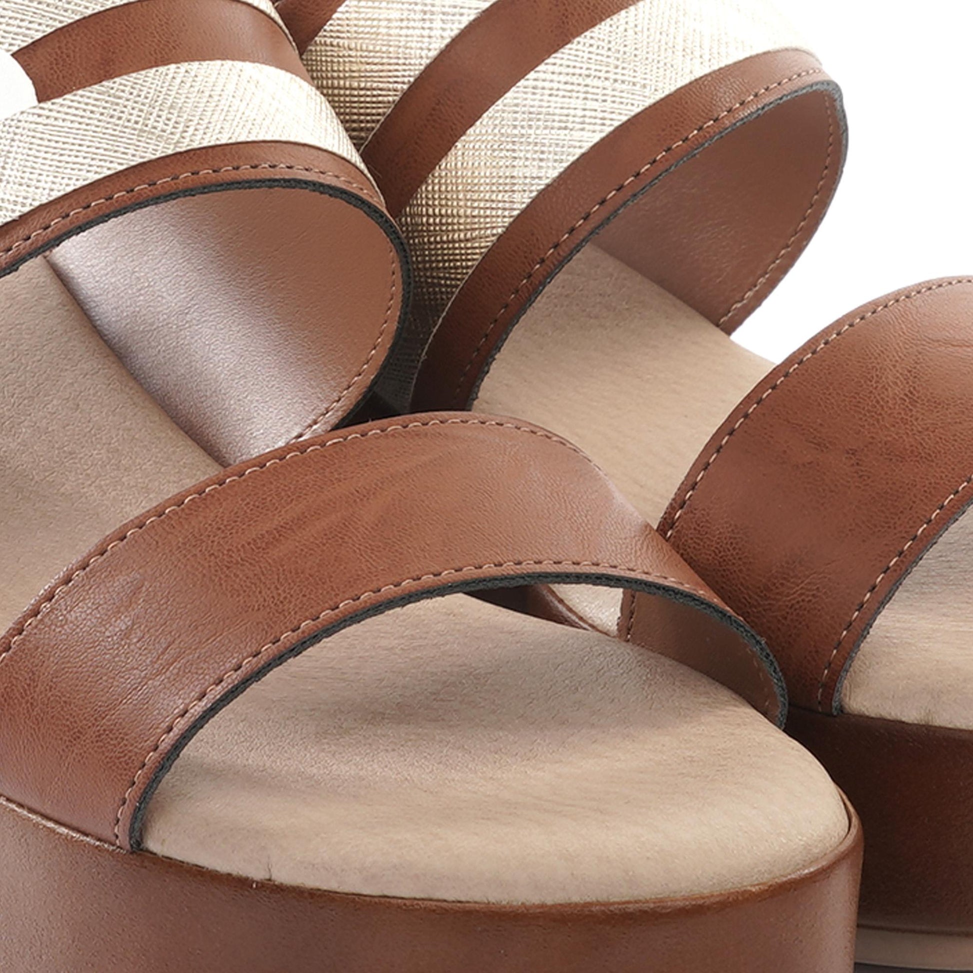 SANDALO ZEPPA DOPPIA FASCIA CUOIO<BR/> 