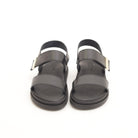 SANDALO VELCRO VERA PELLE NERO 