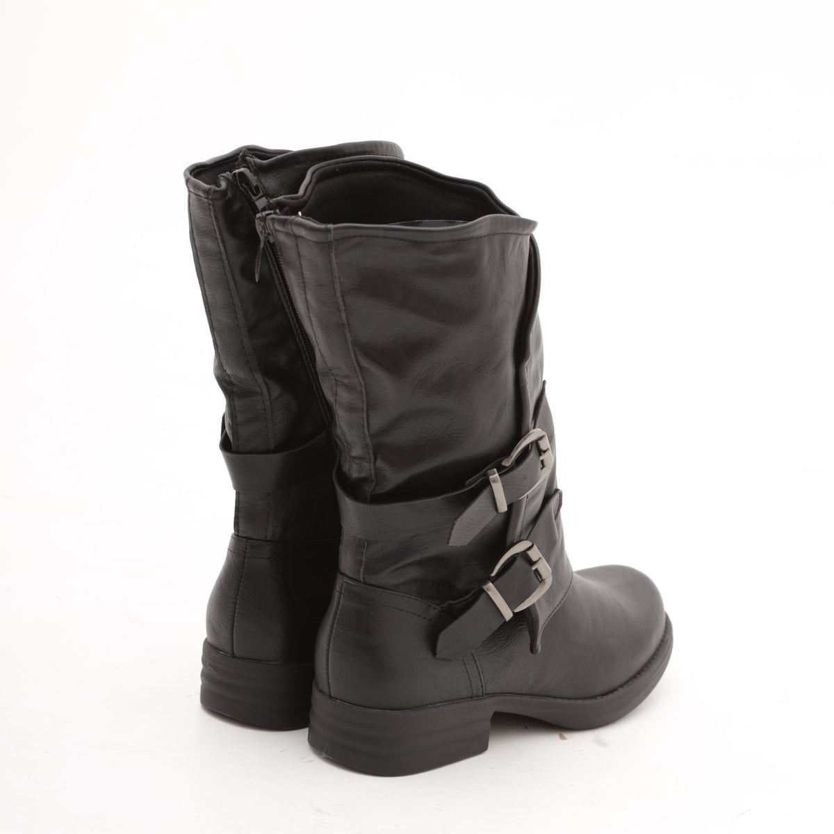 STIVALETTO FIBBIE NERO 