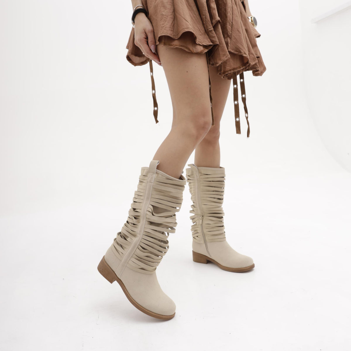 STIVALI STRIPES BEIGE<BR/> 