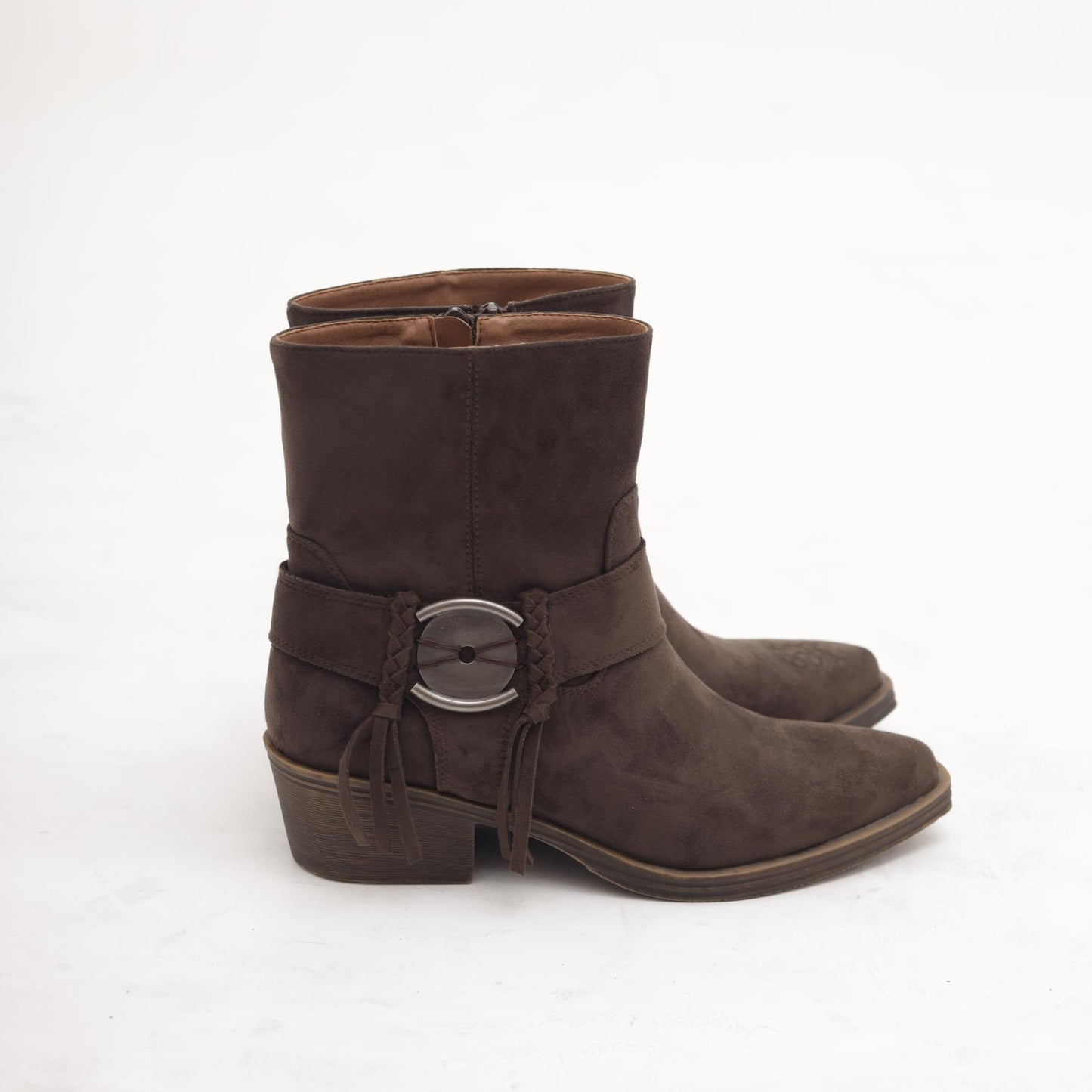 STIVALETTO TEXANO CINTURINO E FRANGE TESTA DI MORO MP2737-5PUTM CHOCOLA