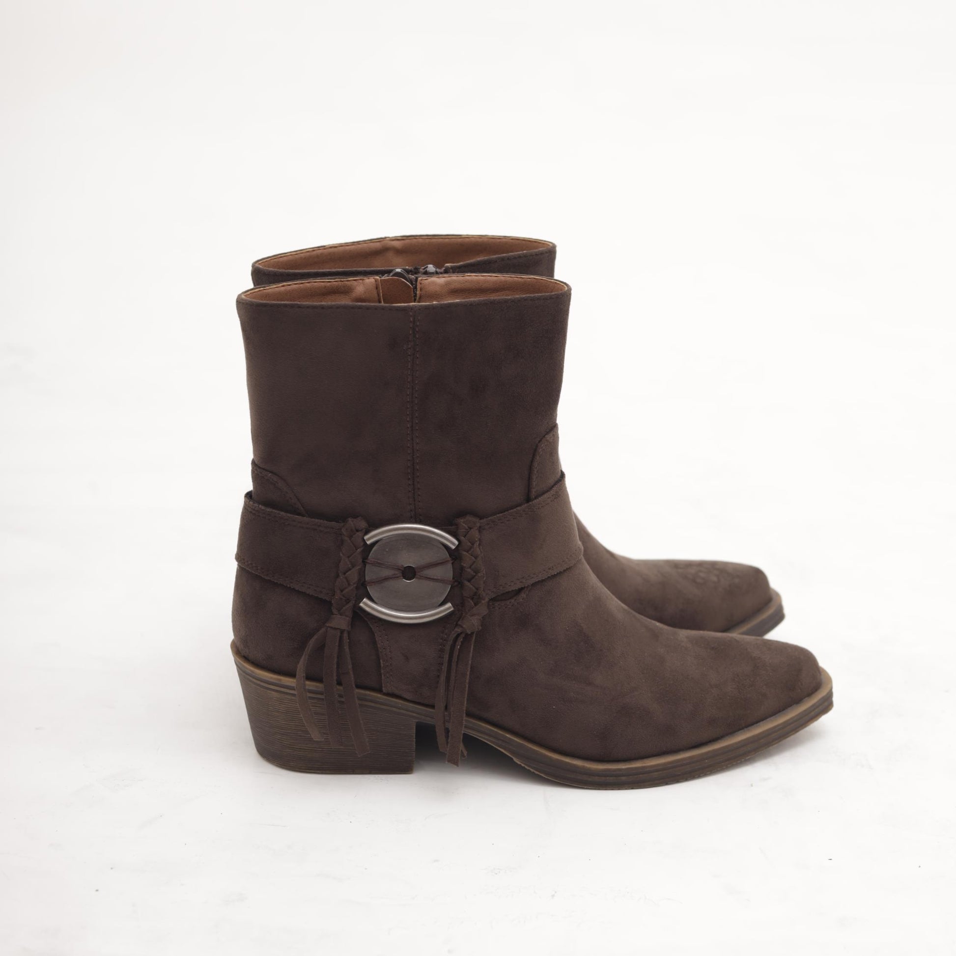 STIVALETTO TEXANO CINTURINO E FRANGE TESTA DI MORO MP2737-5PUTM CHOCOLA