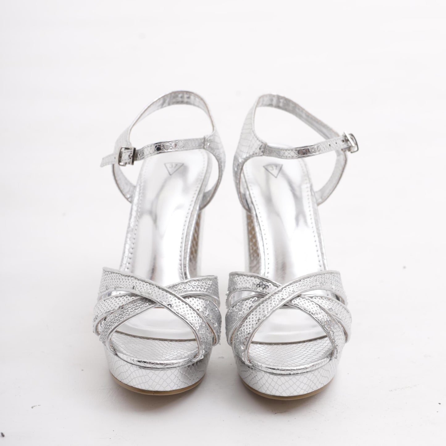 SANDALO PLATEAU PAILLETTES ARGENTO 