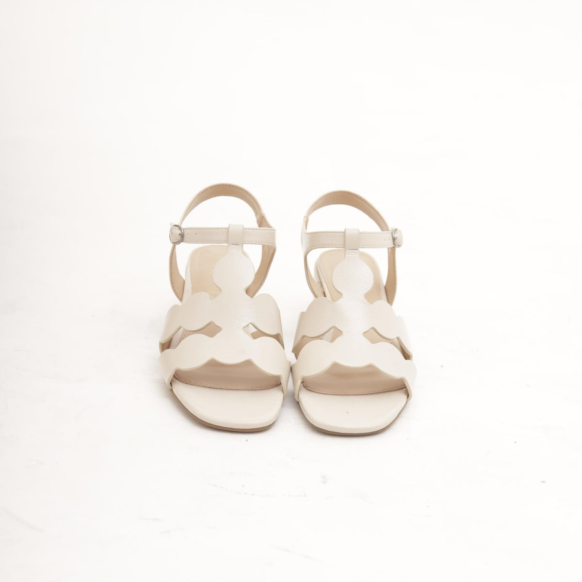 SANDALO T-BAR CERCHI BEIGE 