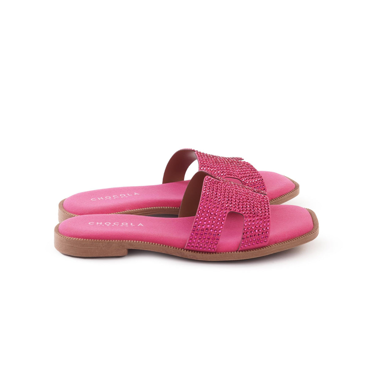 CIABATTINA H CON STRASS FUXIA<BR/> 