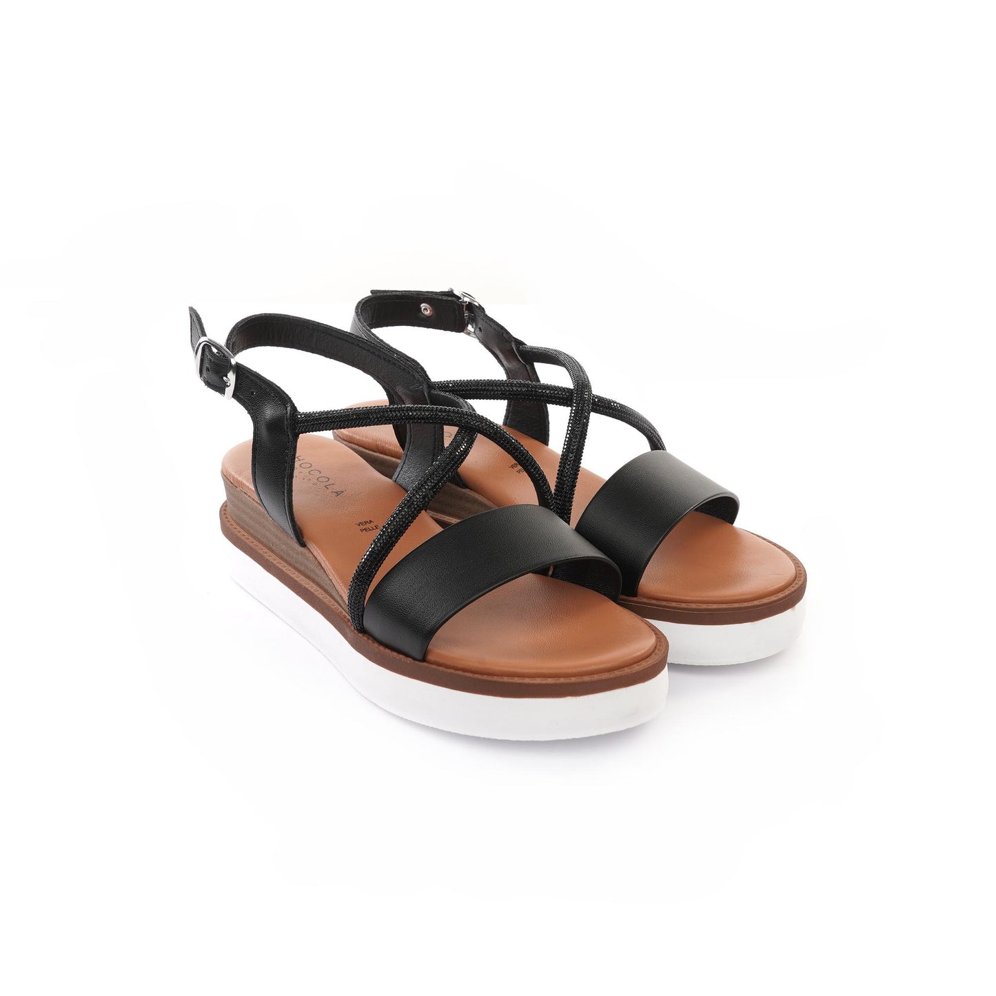 SANDALO ZEPPA BRILLANTINI NERO<BR/> 