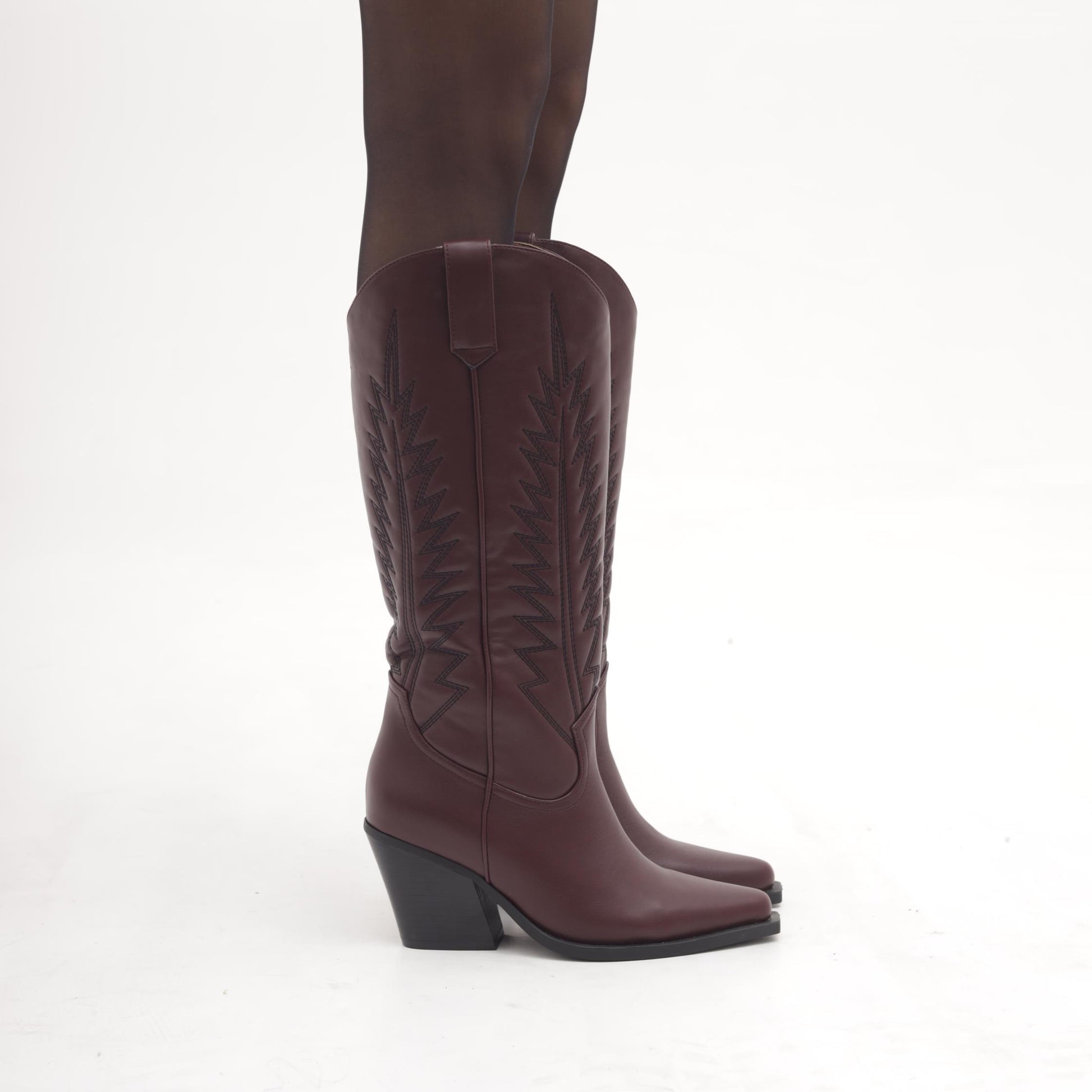 STIVALE TEXANO TACCO BORDEAUX 