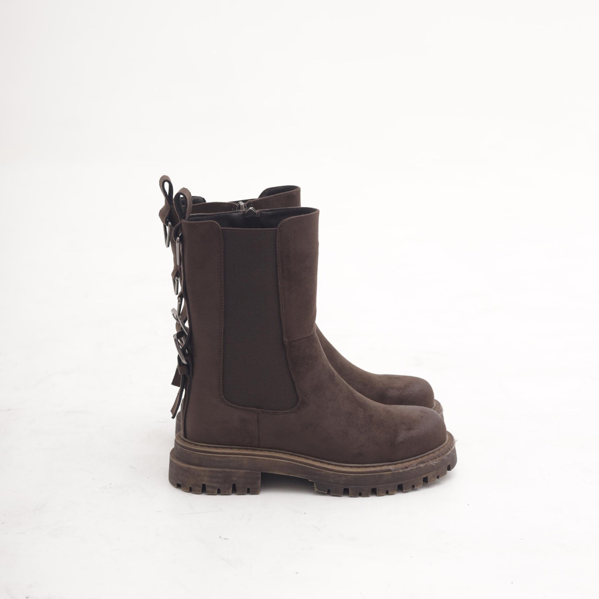 STIVALETTO ELASTICO E ZIP TESTA DI MORO<BR/> 