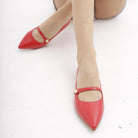 DECOLLETE' FLAT CINTURINO ROSSO 
