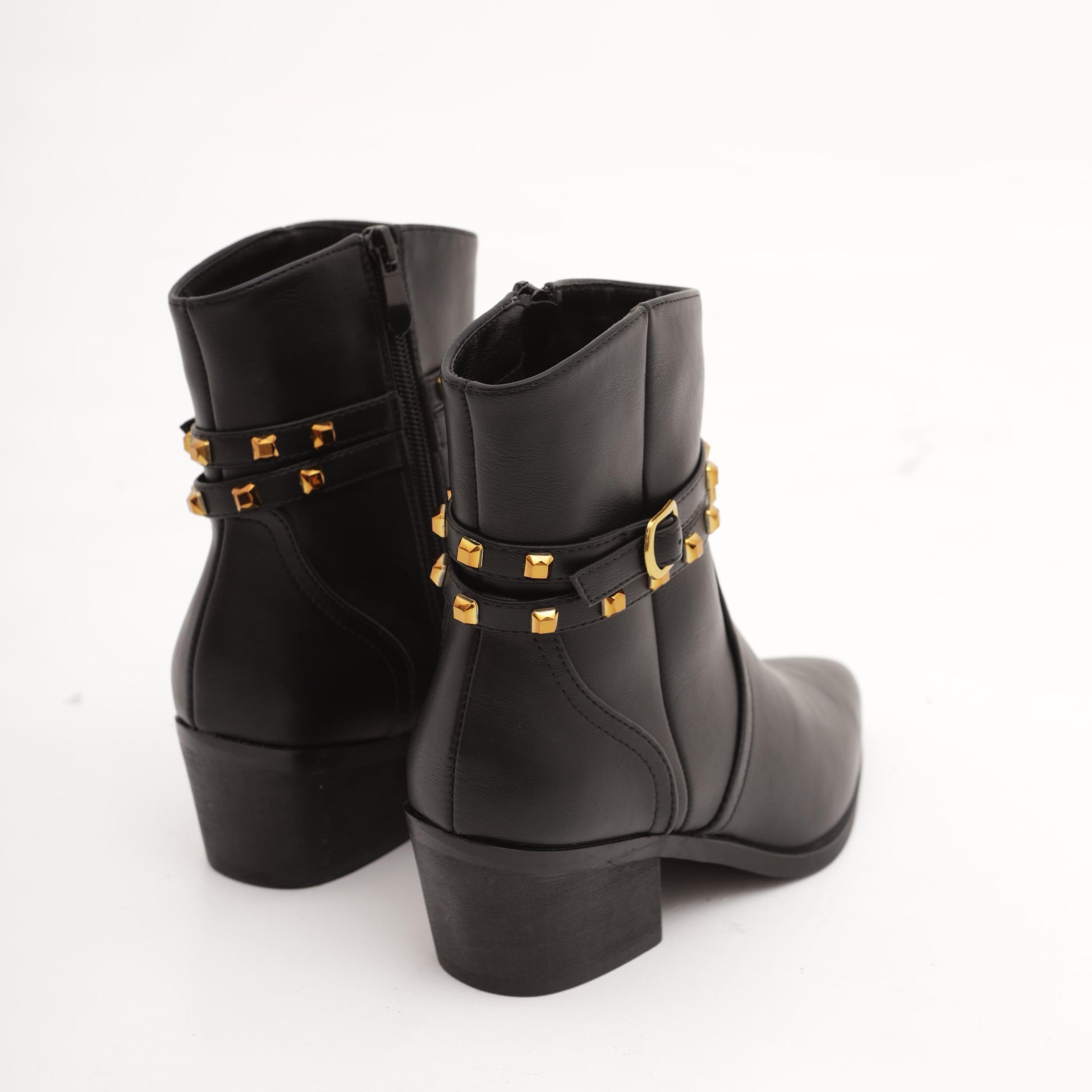 TRONCHETTO TEXANO BORCHIE NERO MP772PUNE CHOCOLA