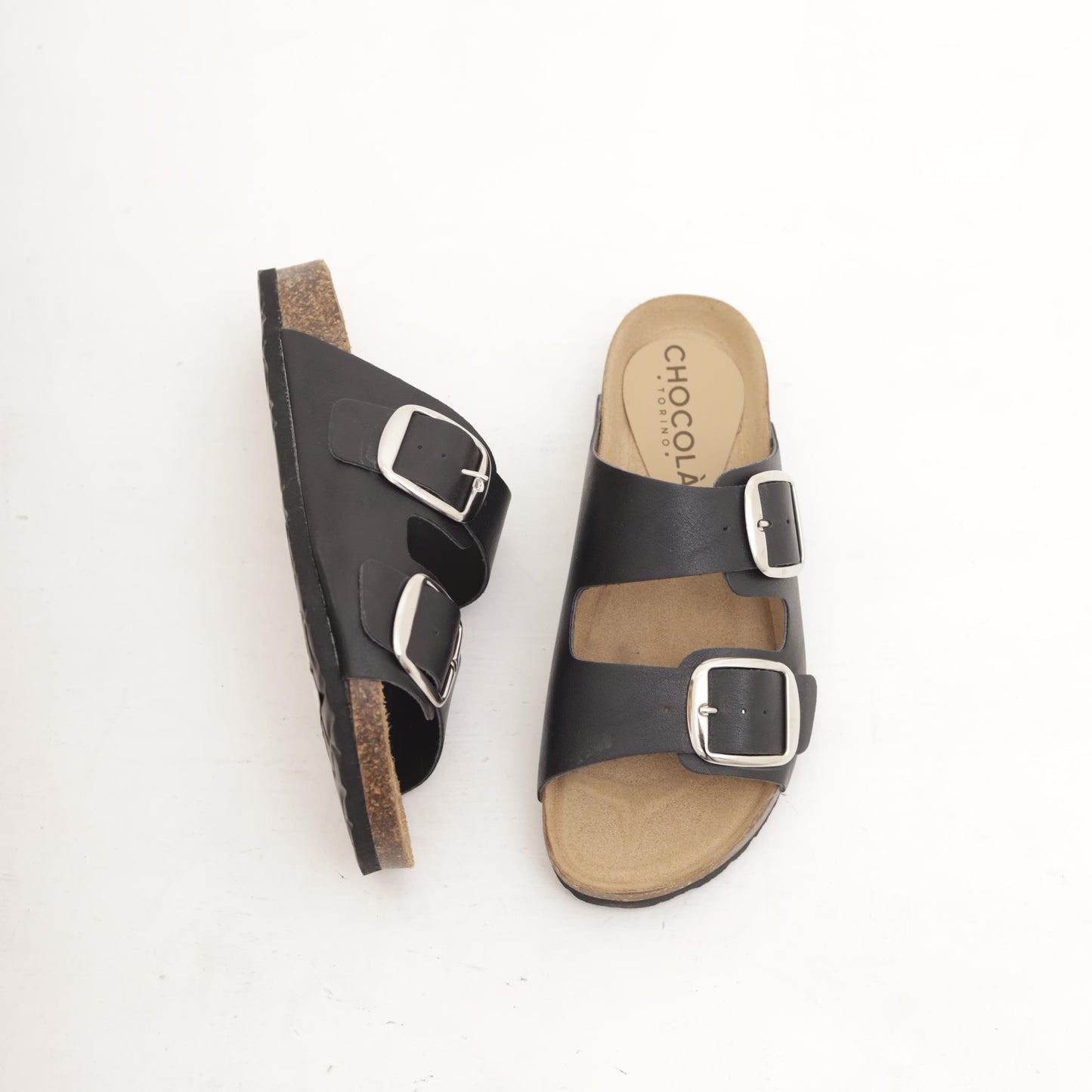 SANDALO BIO DOPPIA FASCIA NERO 