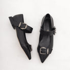 DECOLLETE FLAT FIBBIE NERO 