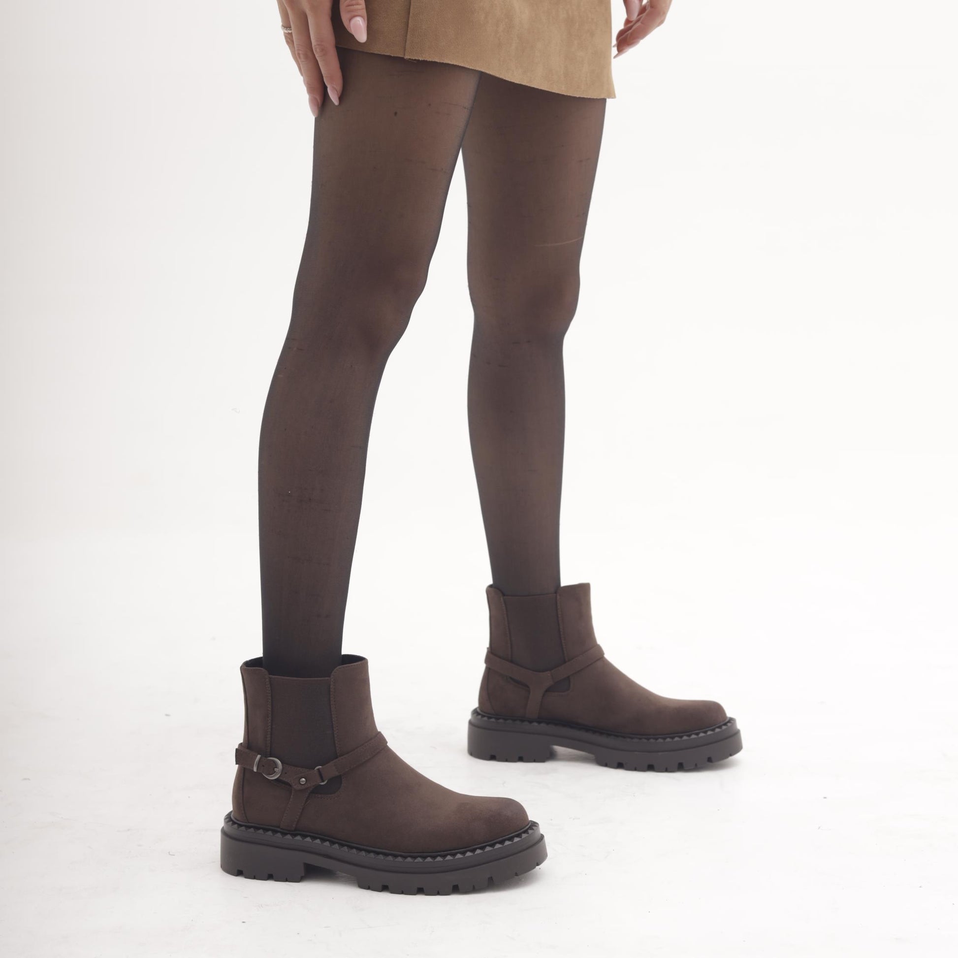 STIVALETTO BASSO ELASTICO E GHETTA TESTA DI MORO 
