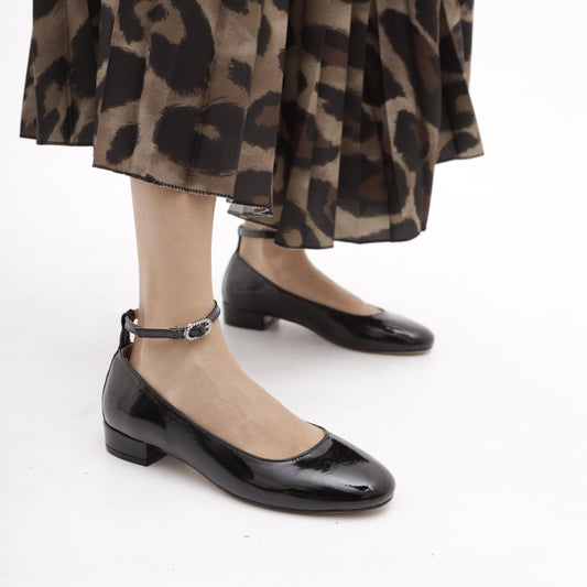 DECOLLETE' BASSA CINTURINO NERO 