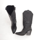 STIVALE TEXANO RICAMO GAMBALE NERO 
