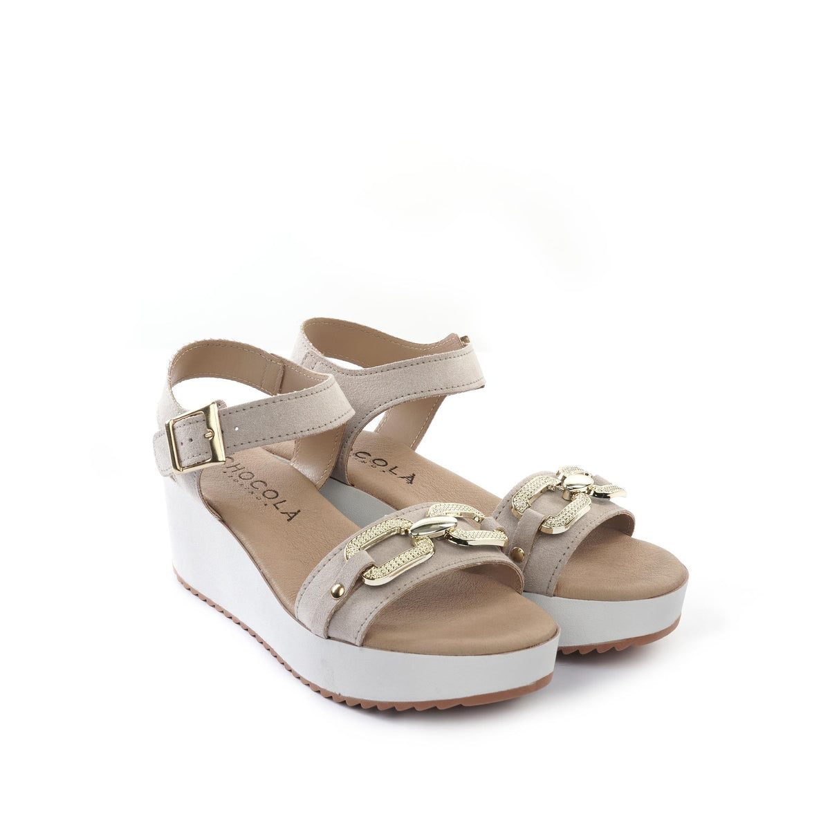 SANDALO  ZEPPA CATENA BEIGE<BR/> 