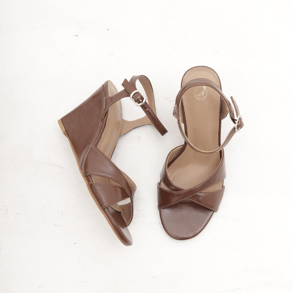 SANDALO ZEPPA INCROCIATO MARRONE 