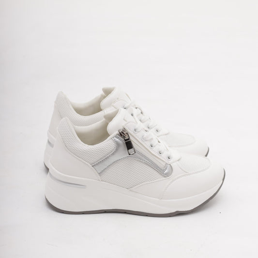 SNEAKERS ALTA ZIP BIANCO<BR/> 