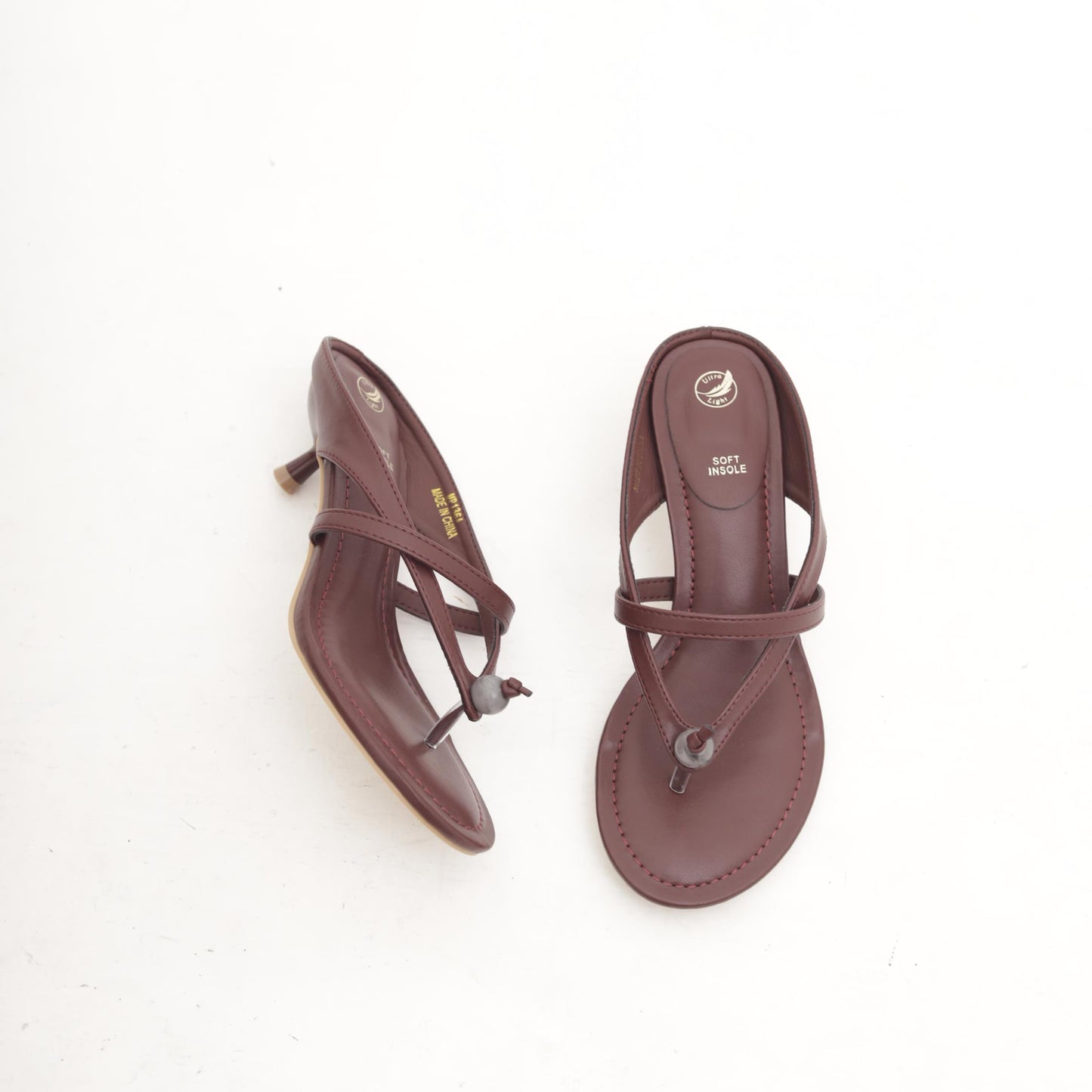 SANDALO INFRADITO TACCO NODO BORDEAUX 