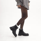 STIVALETTO BASSO ELASTICO E GHETTA NERO 
