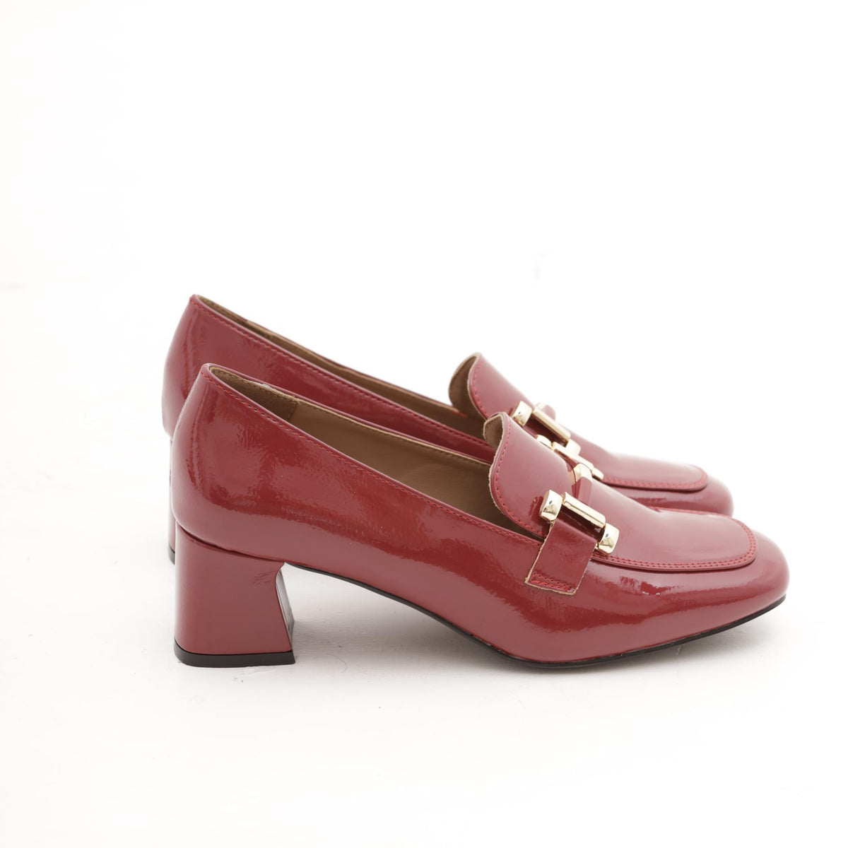MOCASSINO TACCO MORSETTO GOLD BORDEAUX 