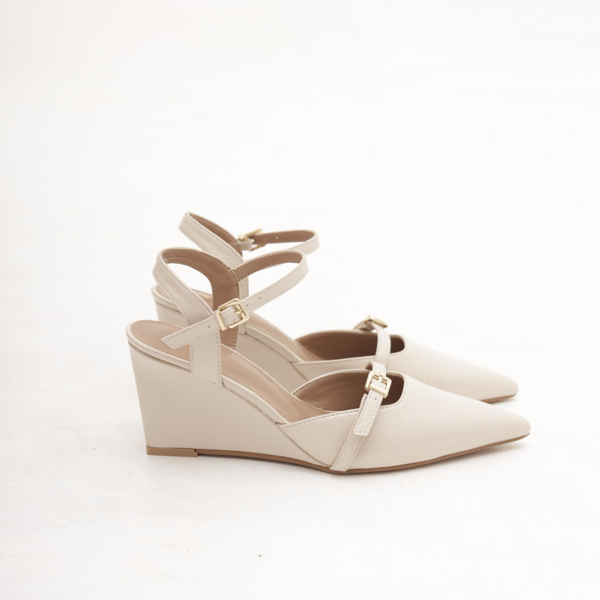 SANDALO ZEPPA CINTURINO BEIGE 