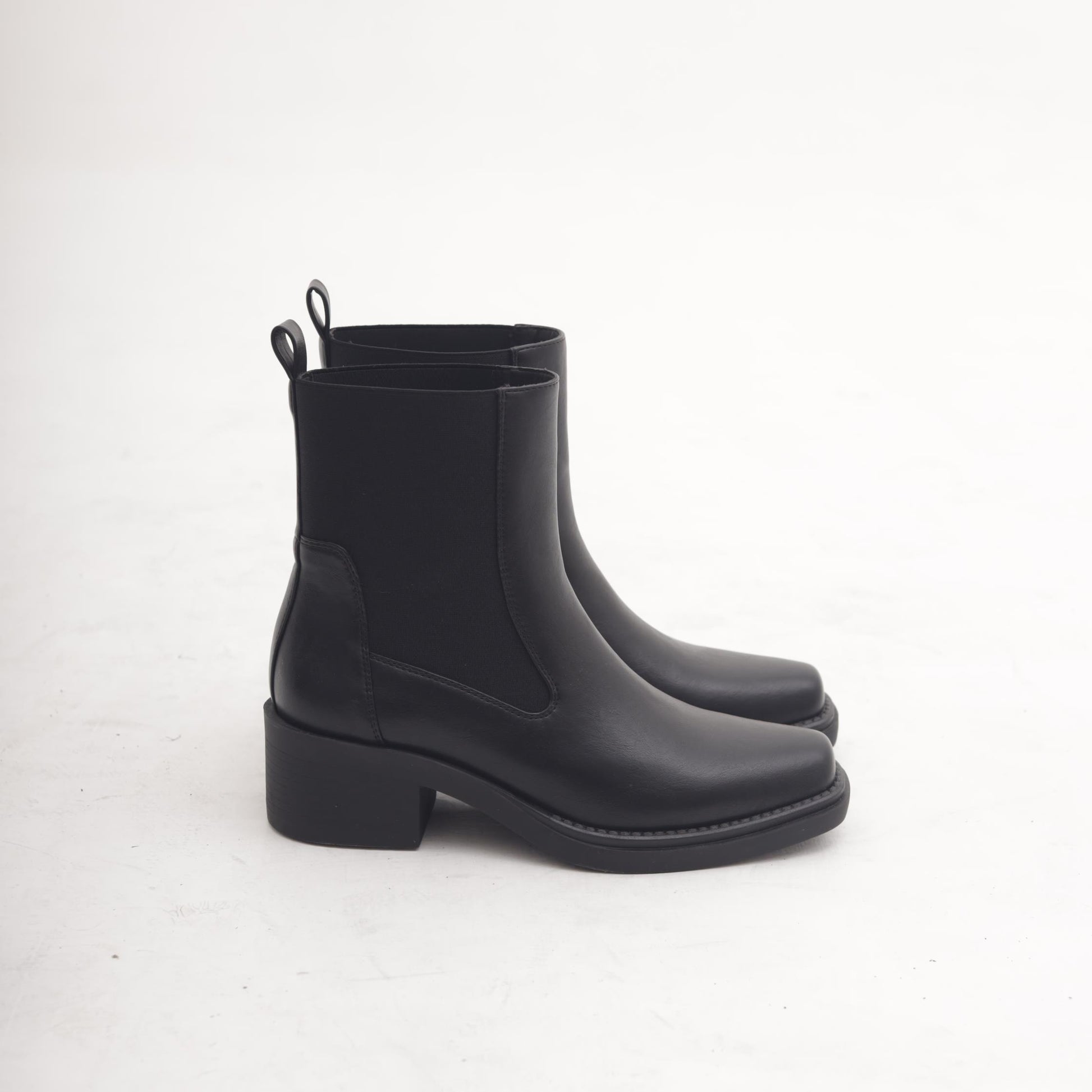 STIVALETTO TEXANO ELASTICI NERO 