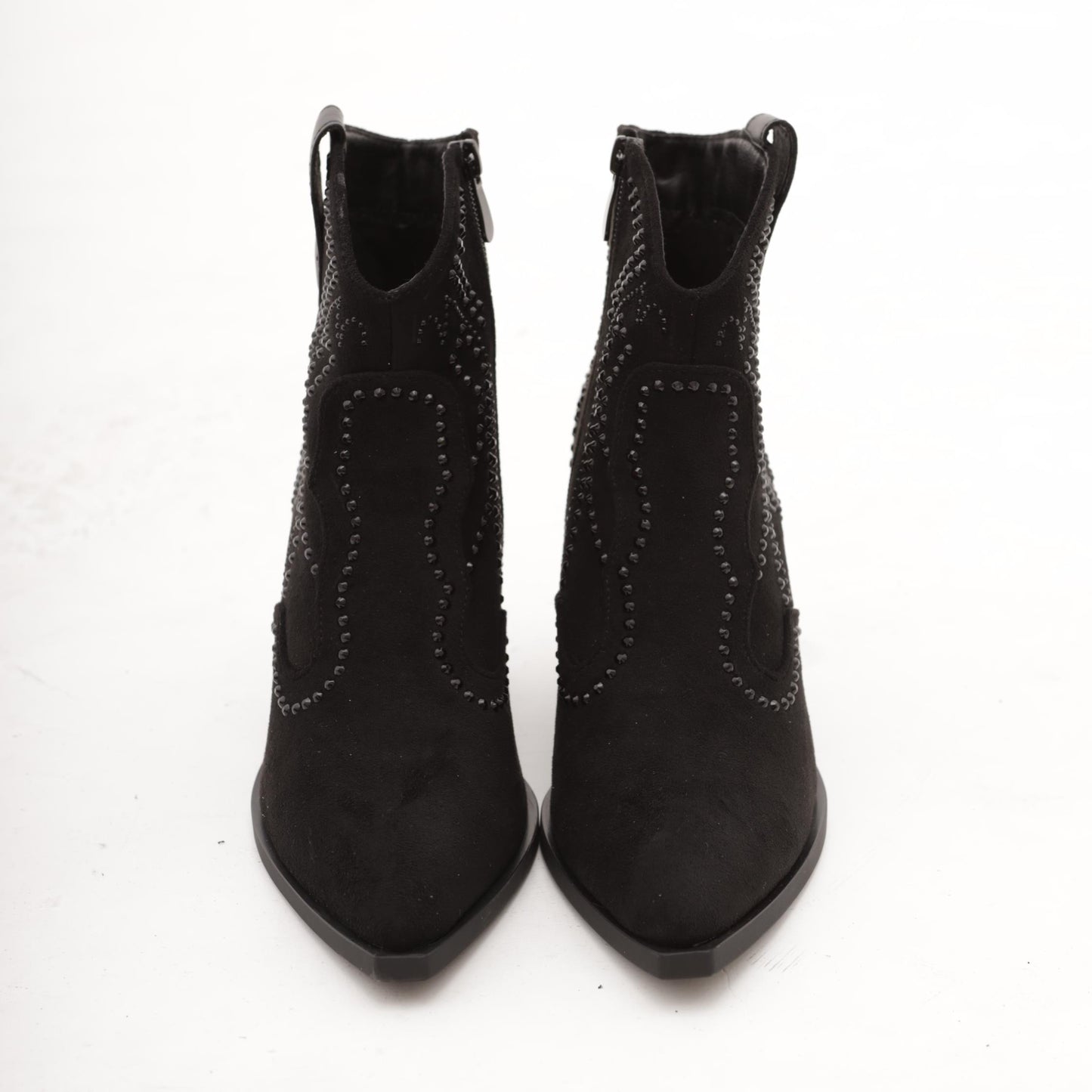 STIVALETTO TEXANO CON BORCHIE NERO 
