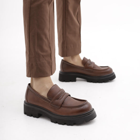 MOCASSINO SUOLA ALTA MARRONE MP621PUMR CHOCOLA